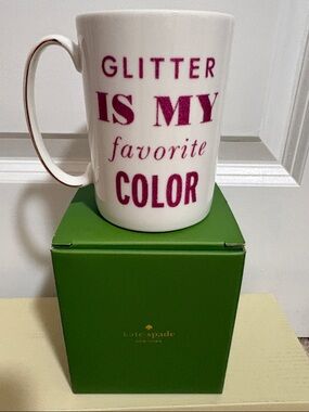 Kate Spade GLITTER IS MY FAVORITE COLOR Mug - New in Box - Great Gift 🎁